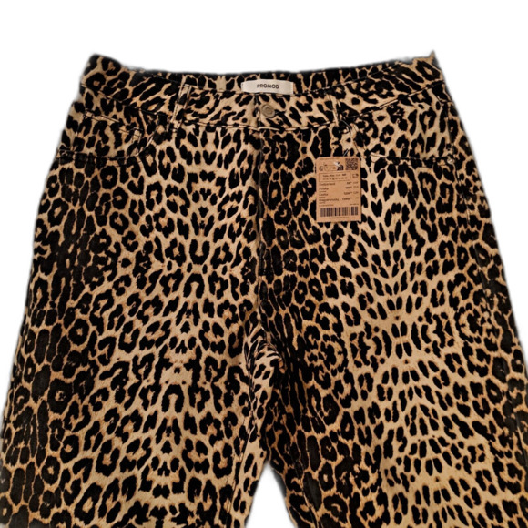 Promod Straight-Leg Leopard Print Trousers Size‎ 40 - Picture 3 of 11